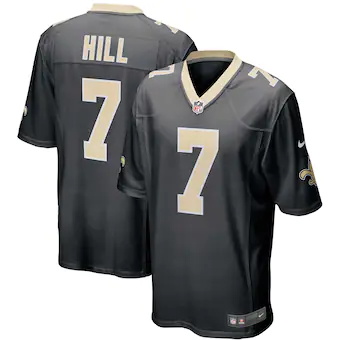 mens nike taysom hill black new orleans saints game player 